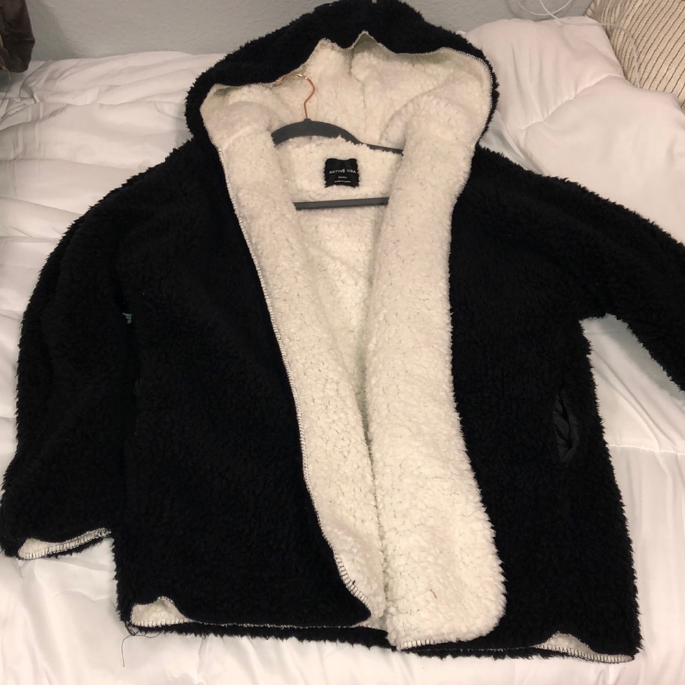 Inside out fluffy teddybear jacket